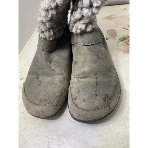 MERRELL Encore Kassie Tall Wool Fashion Boot Size 7 Castlerock Gray Side Zip - Picture 8 of 12